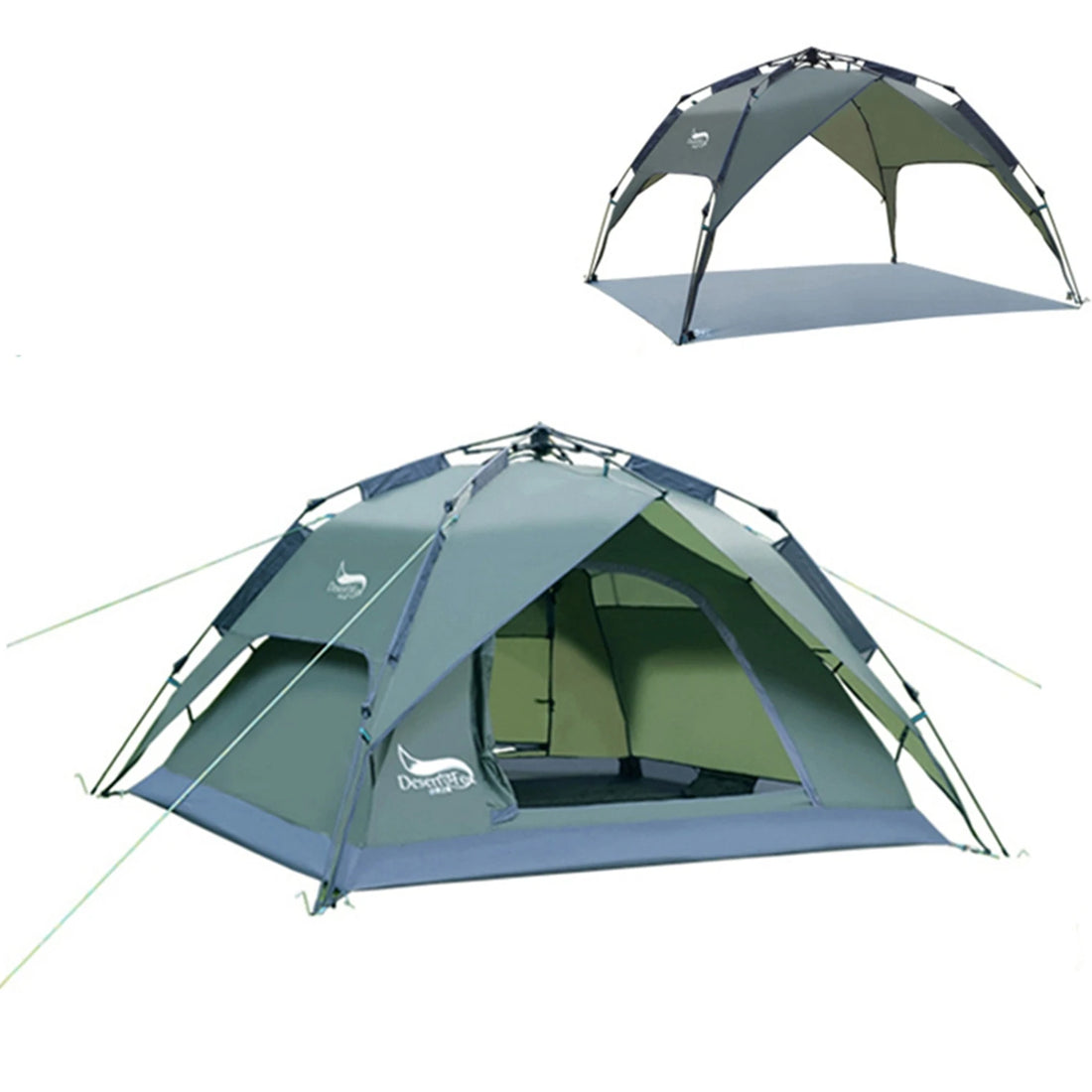 Desert Fox Family Camping Tent 3 Person Outdoor Automatic Tents Instant Set-up Pop-up 2/3 Ways Use Tent for Beach Hiking Travel