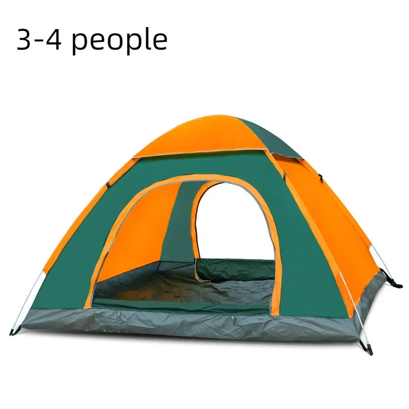 Outdoor Camping Folding Fully Automatic Tent 3-4 Person Beach Simple Quick Opening Light Outdoor Backpack Tent Family Camping
