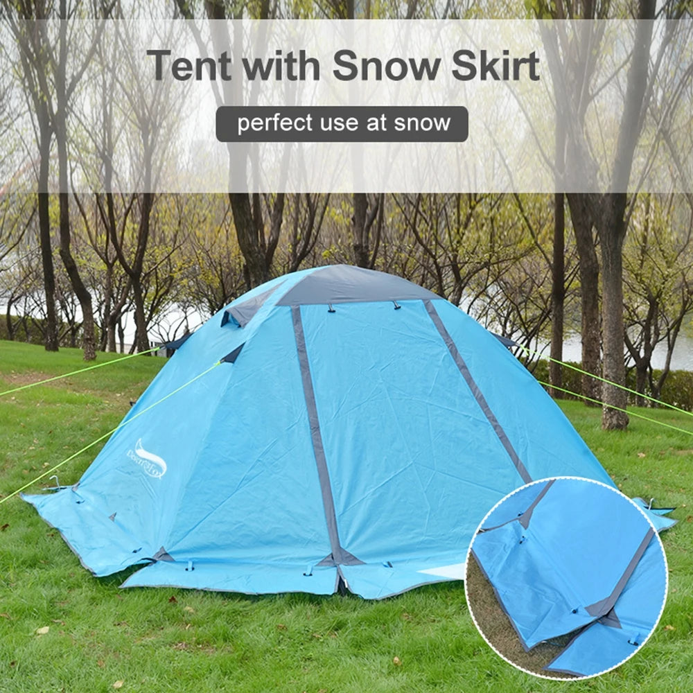 Desert Fox Camping Tent with Snow Skirt Winter Type 2 Persons Warm Tents for Hiking Travelling 4 Seasons Outdoor Backpack Tent